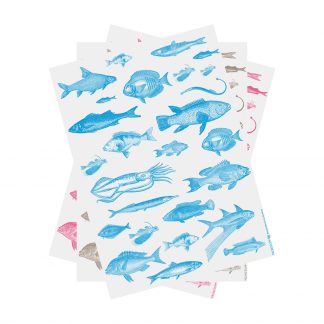 Geschenkpapier Fische (3 Stk.)
