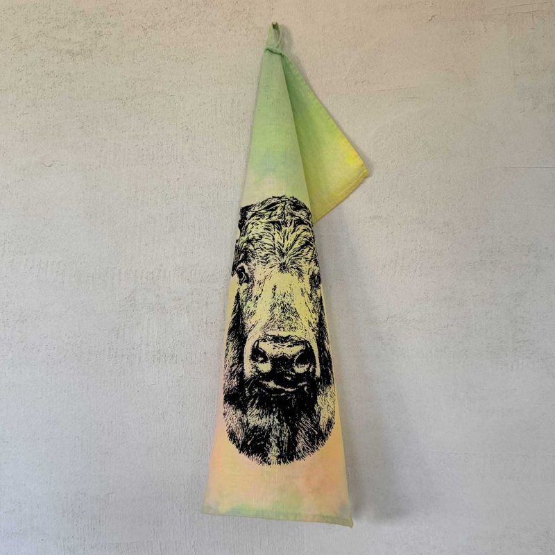 Frohstoff Atelier Geschirrtuch aus Halbleinen mit dem Motiv Kuh