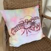 Frohstoff Atelierkissen mit dem Hummer als Motiv in knalligen Farbtönen