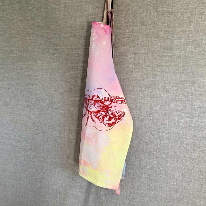 Frohstiff Unique Schürze mit dem Hummer und Kraenen als Motiv in bunten Farben