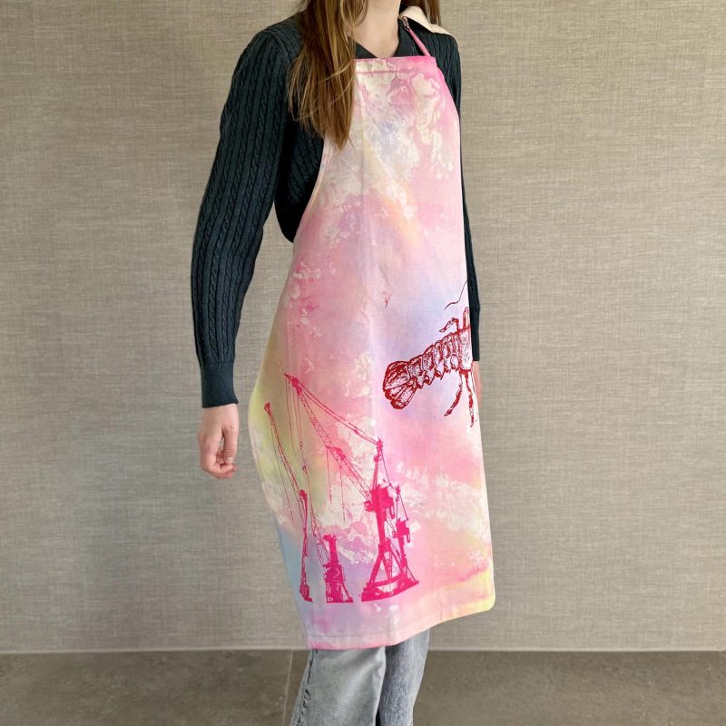Frohstiff Unique Schürze mit dem Hummer als Motiv in bunten Farben