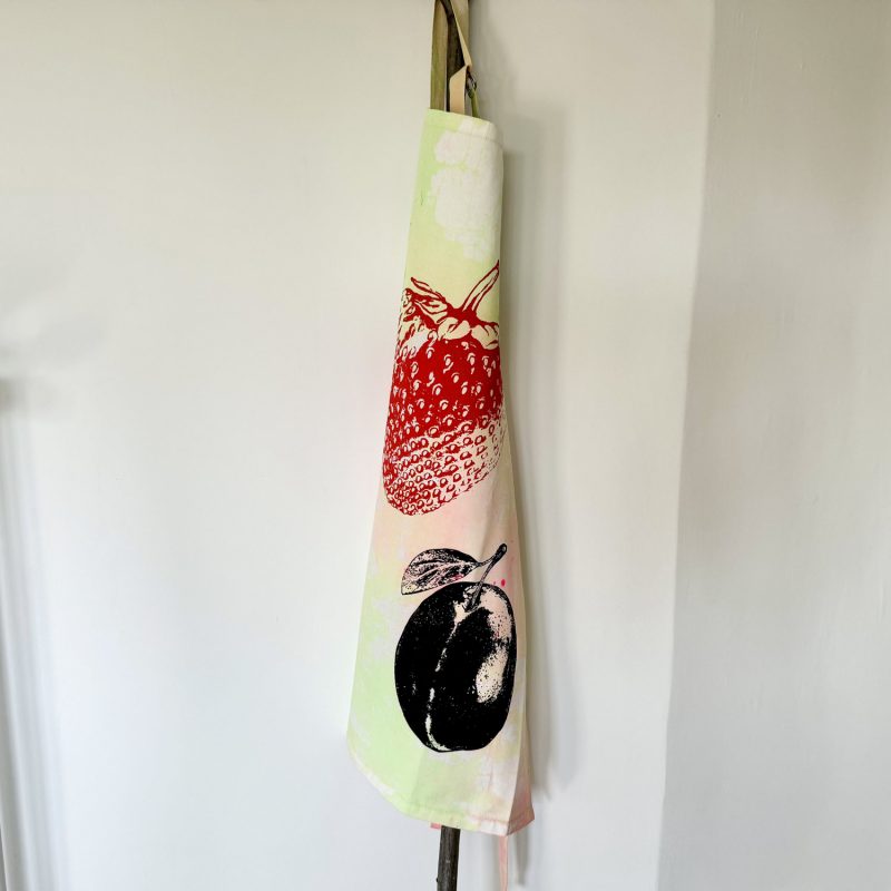 Frohstiff Unique Schürze mit verschiedenem Obst als Motiv in bunten Farben