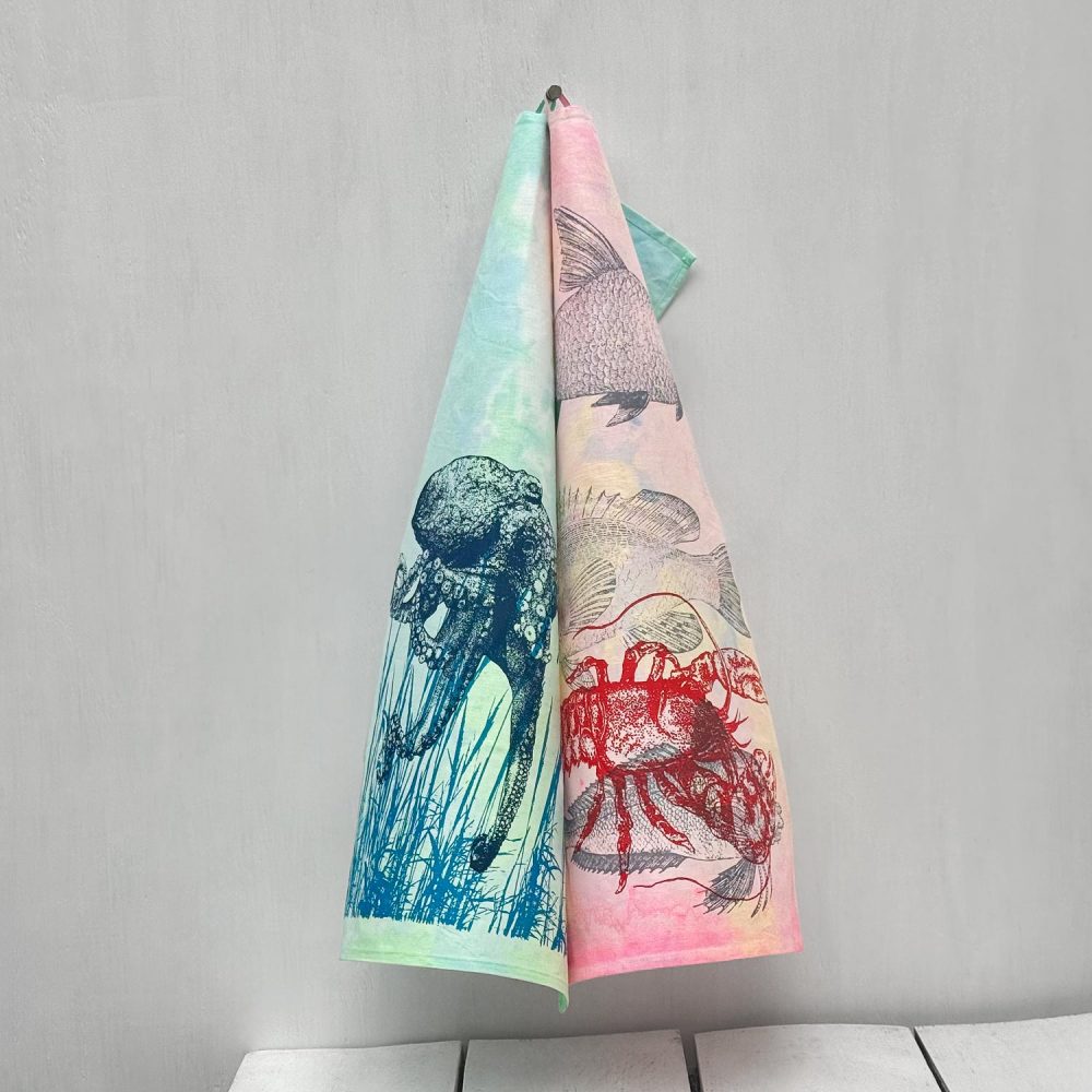 Frohstoff Geschirrtücher-Set aus der Unique Kollektion mit den Motiven Oktopus und Hummer