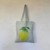 Frohstoff minzfarbener Stoffbeutel mit dem Motiv Zitrone als Irisdruck