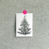Frohstoff Postkarte mit dem Motiv Tanne in gruen und Kugeln in gold