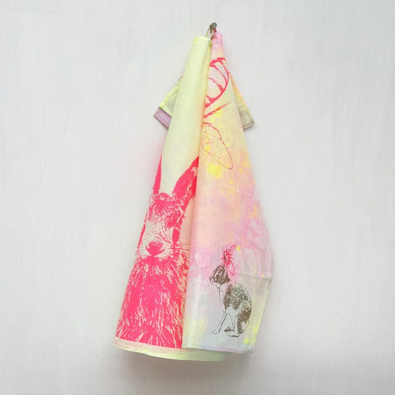 Frohstoff Geschirrtuch Set mit den Motiven Biene und Feldhase