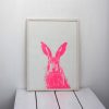 Frohstoff Wandbild mit dem Feldhasen als Motiv in der Farbe neonpink