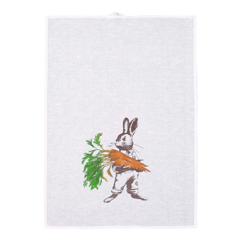 Frohstoff halbleinen Geschirrtuch mit dem Osterhasen als mehrfarbiges Motiv