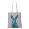 Frohstoff Stoffbeutel in der Farbe Flieder mit dem Motiv Feldhase in sattem gruen