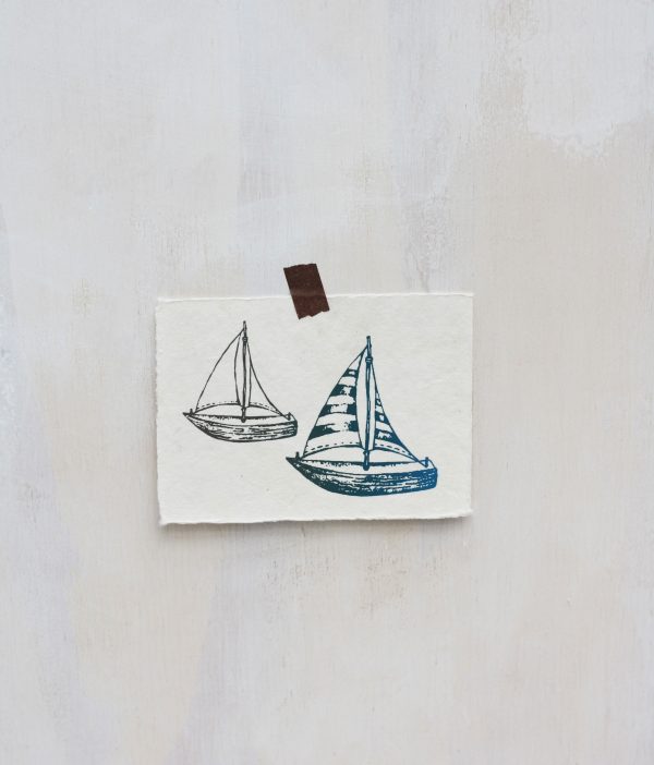 Frohstoff Kunstdruck mit Schiffchen-Motiv