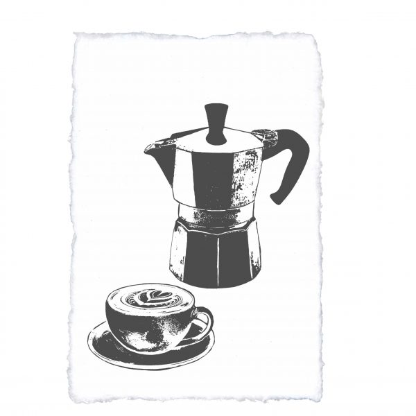 Der Frohstoff Kunstdruck mit dem Motiv Café in der Farbe anthrazit