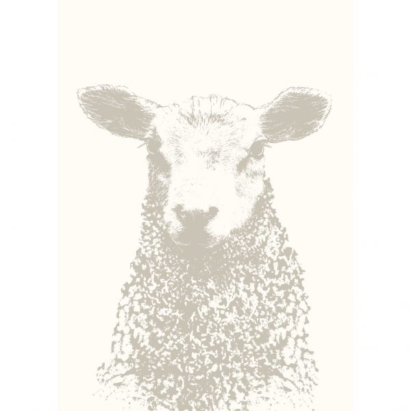 Die Frohstoff Postkarte mit Motiv Schaf in der Farbe Schlamm