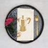 Frohstoff Serviette mit dem Barista Motiv Kaffe in der Farbe messing