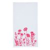 Frohstoff Tischläufer weiß mit dem Siebdruckmotiv Wildblumen in neonrot